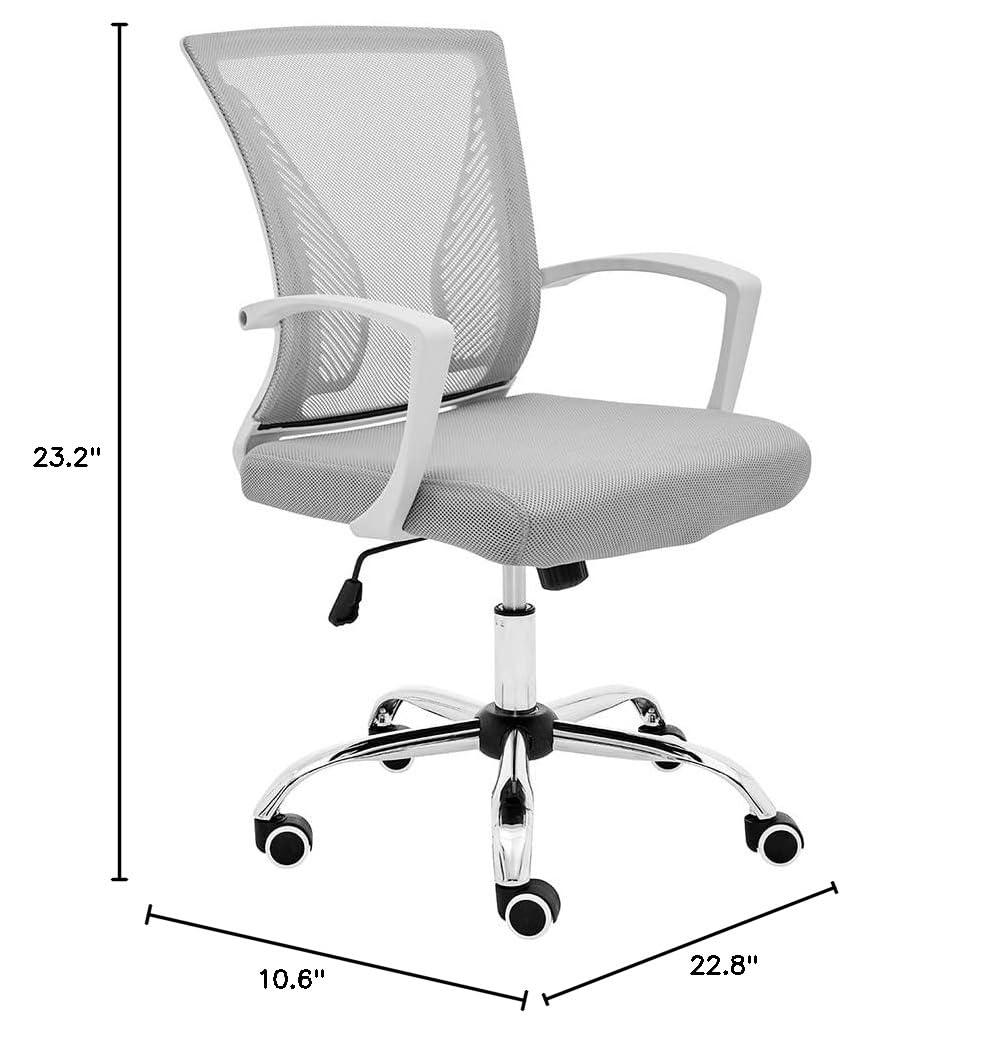Modern Home Zuna Mid-Back Office Task Chair - Ergonomic Back Supporting Mesh Back Desk Chair (Black/Aqua)