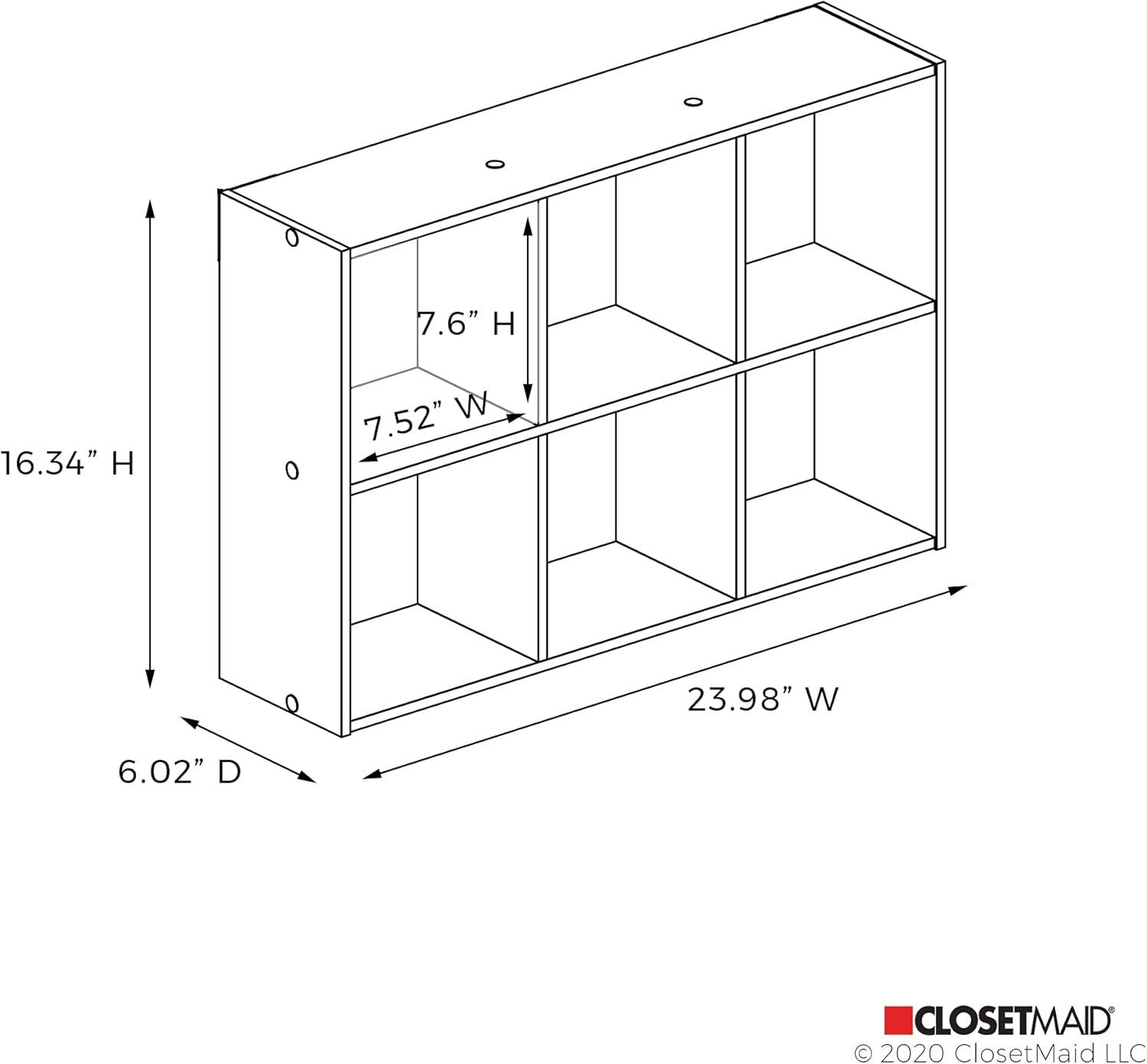 Mini 6-Cube Desktop or Wall Mount Organizer