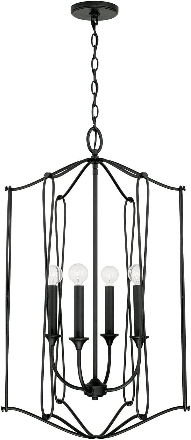 4 - Light Black Iron Lantern Pendant