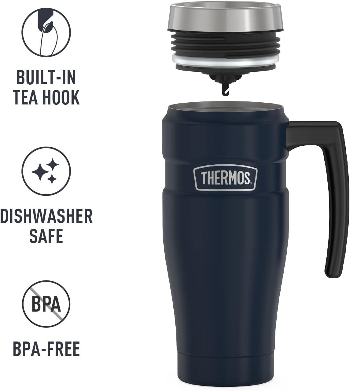 Thermos 16 oz. Stainless King Travel Mug with Handle - Matte Midnight Blue