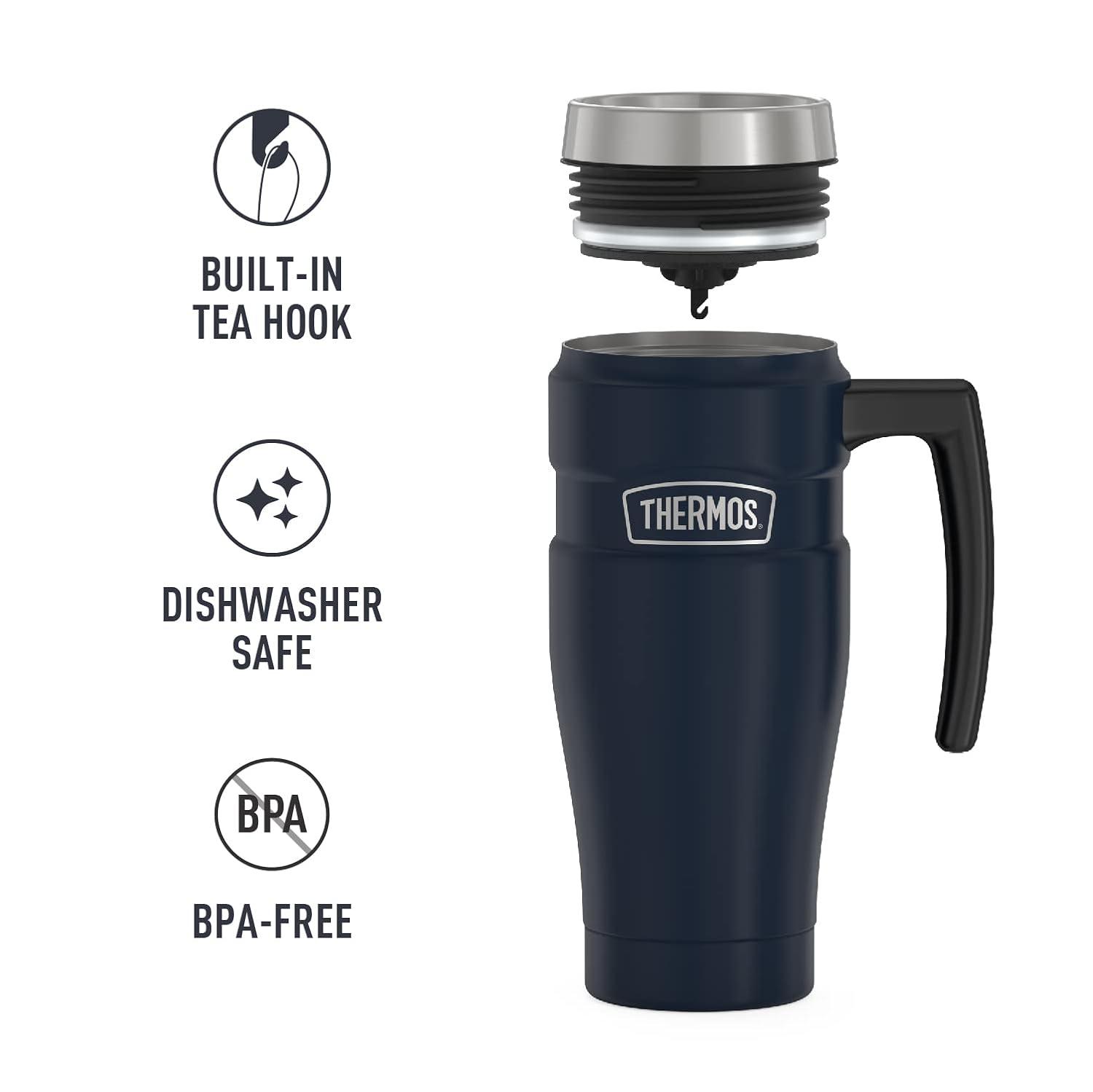 Thermos 16 oz. Stainless King Travel Mug with Handle - Matte Midnight Blue