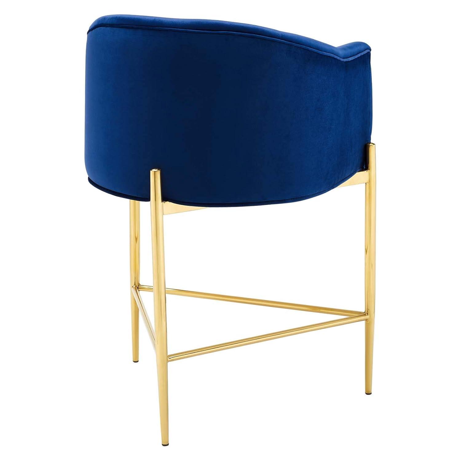 Modway Savour Tufted Counter Stool in Navy