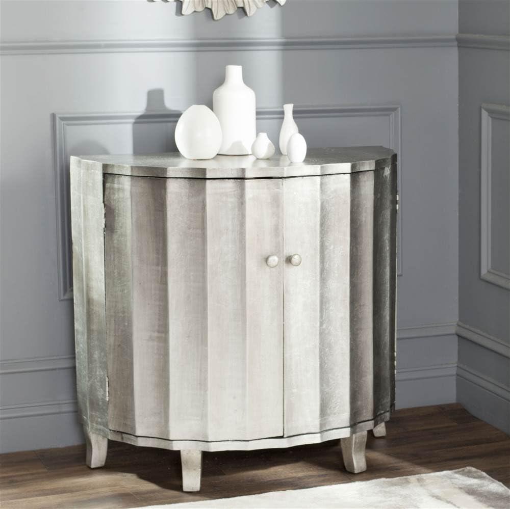 Rutherford Demilune Cabinet - AMH1516 - Silver - Safavieh Couture