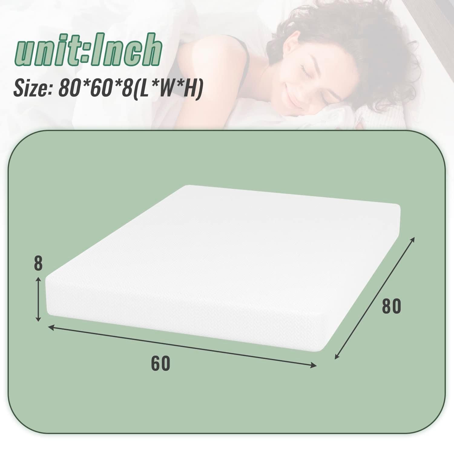 FDW 8 inch Twin Gel Memory Foam Mattress Wave Comfort Foam Mattress 8 inch Mattress, CertiPUR-US Certified,,White Twin