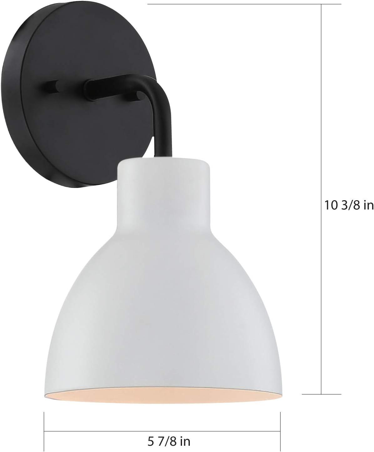 Matte Black and White Dimmable Vanity Sconce