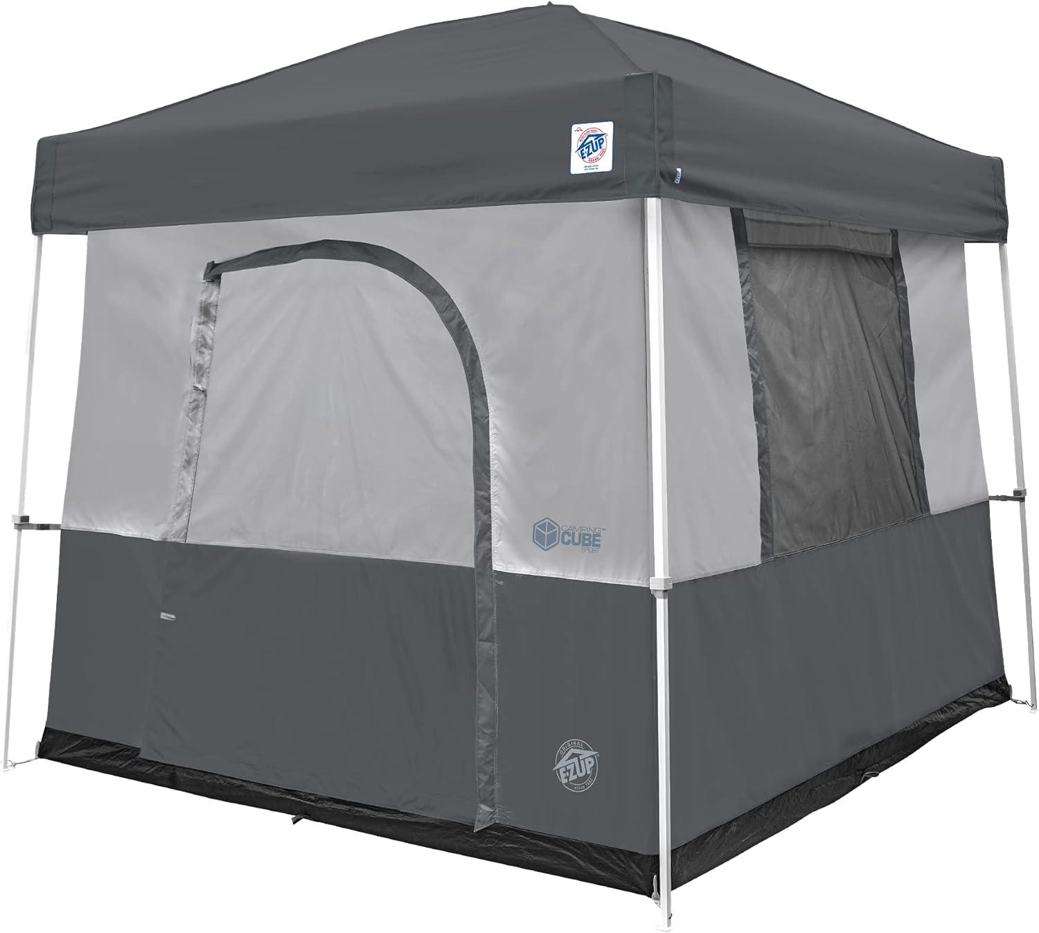 Gray and White 5-Person Pop Up Camping Tent with Aluminum Poles