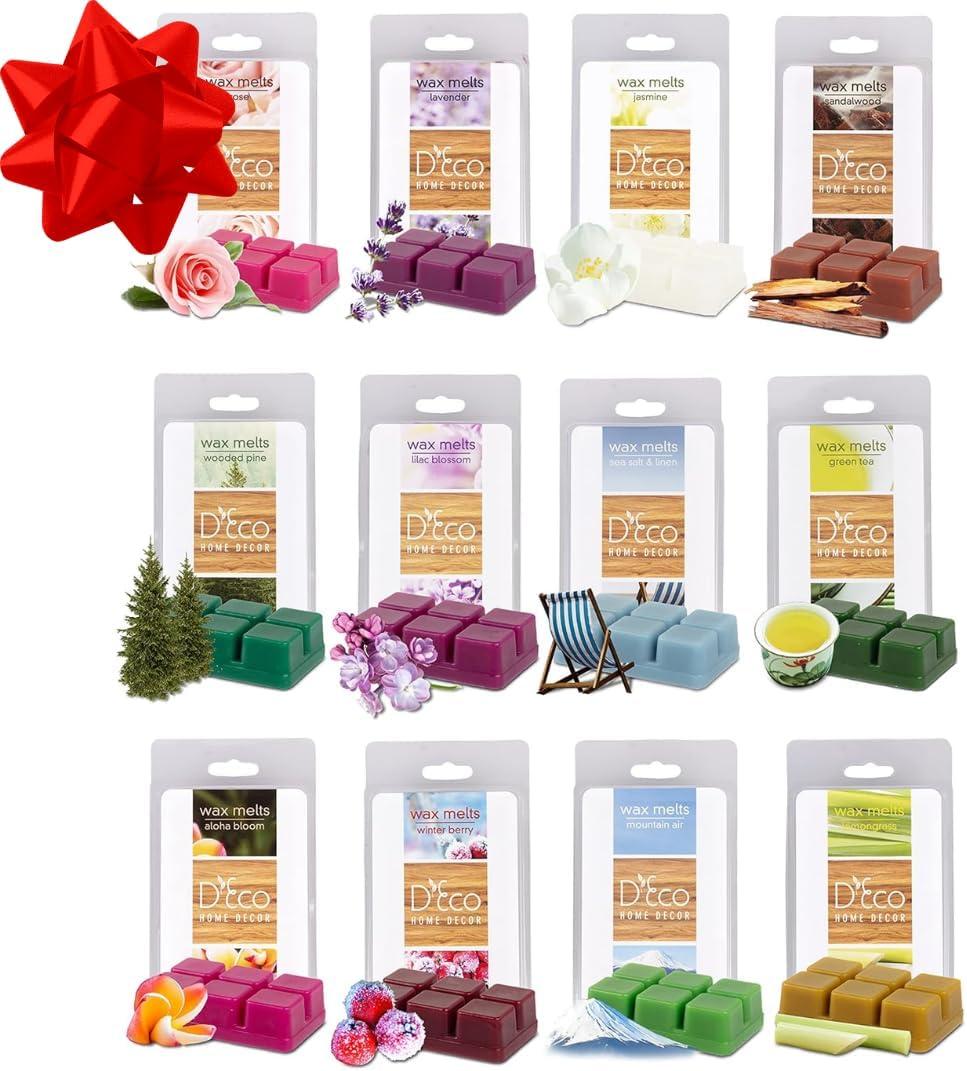 Assorted Scented Wax Melts Variety Pack - 12 Fragrances