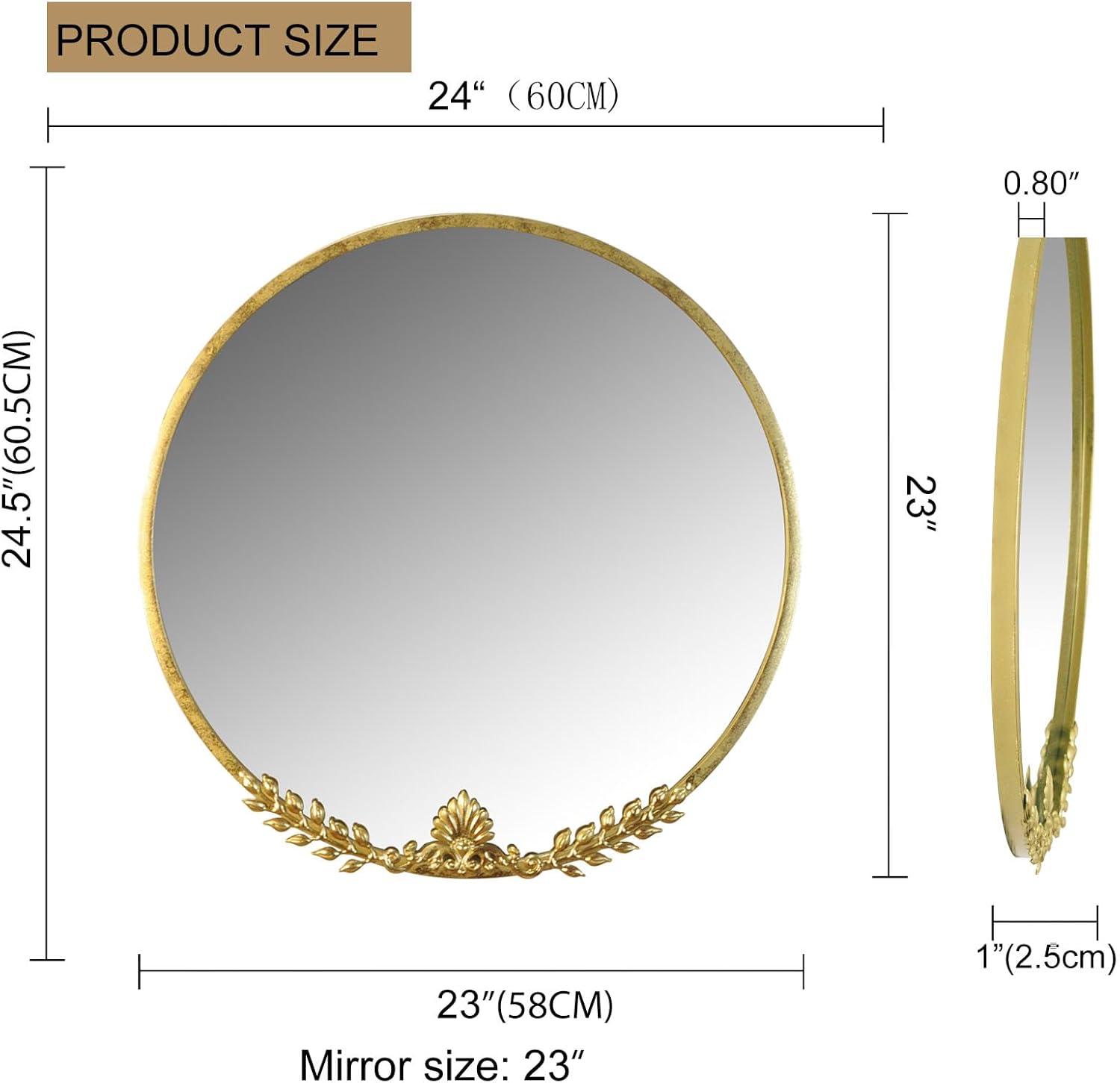 Beautiful Round Ornate Gold Frame Mirror 24" by Drew Barrymore