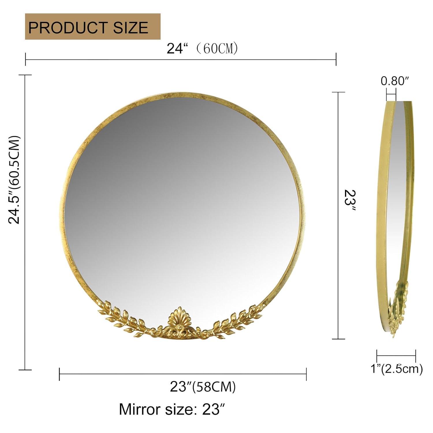 Beautiful Round Ornate Gold Frame Mirror 24" by Drew Barrymore