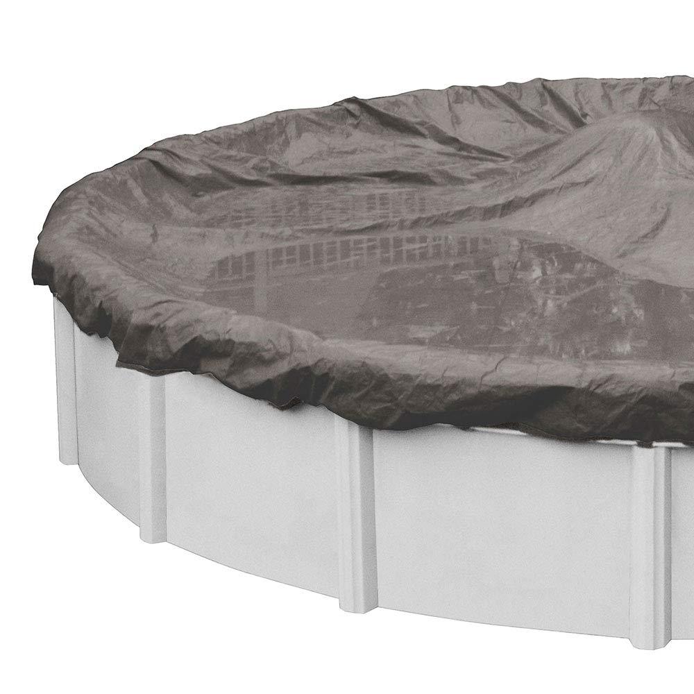 Magnesium Gray Heavy-Duty Polyethylene Round Winter Pool Cover, 15 ft