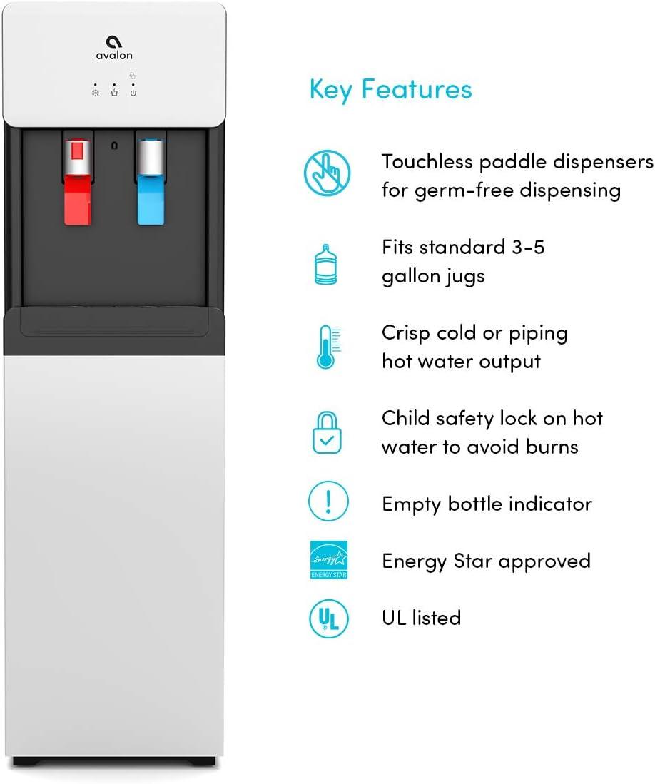 Avalon White Bottom Loading Hot/Cold Water Cooler Dispenser