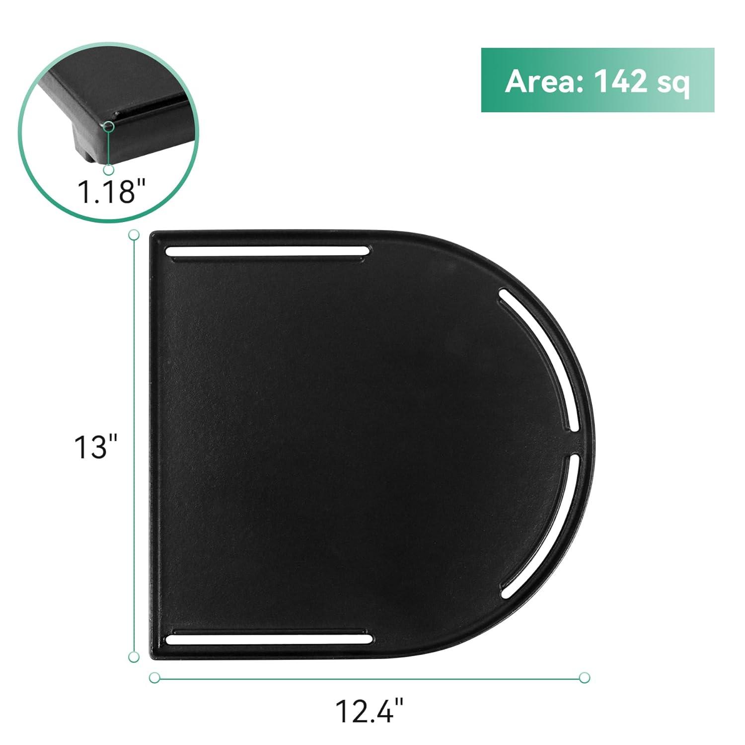 Cast Iron Half Grill Cooking Griddle for Coleman RoadTrip Swaptop Grills LX LXE LXX, Non-Stick Flat Cooking Pan BBQ Accessories, 1 Pack