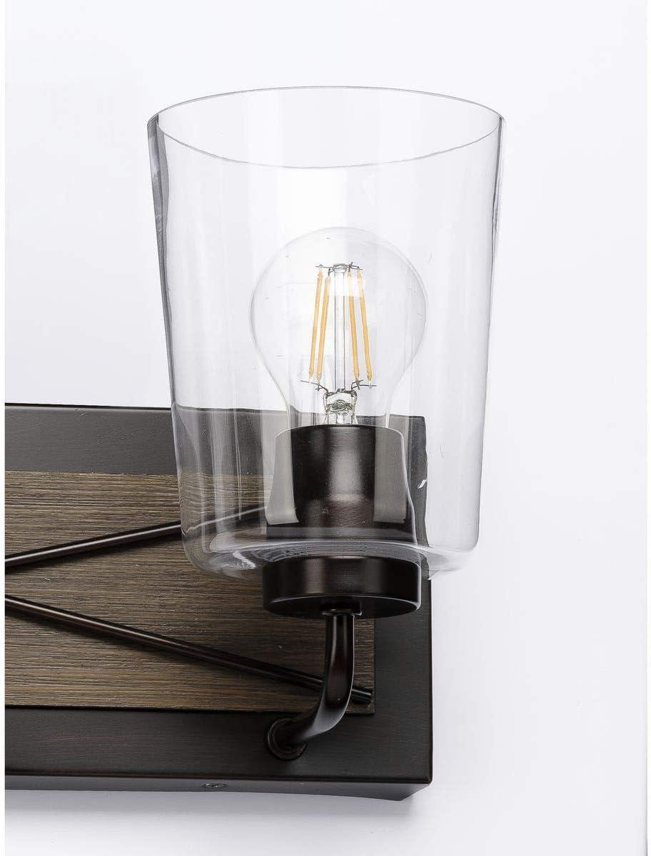 Progress Lighting Briarwood 3-Light Bath Vanity in Antique Bronze with Clear Glass Shades