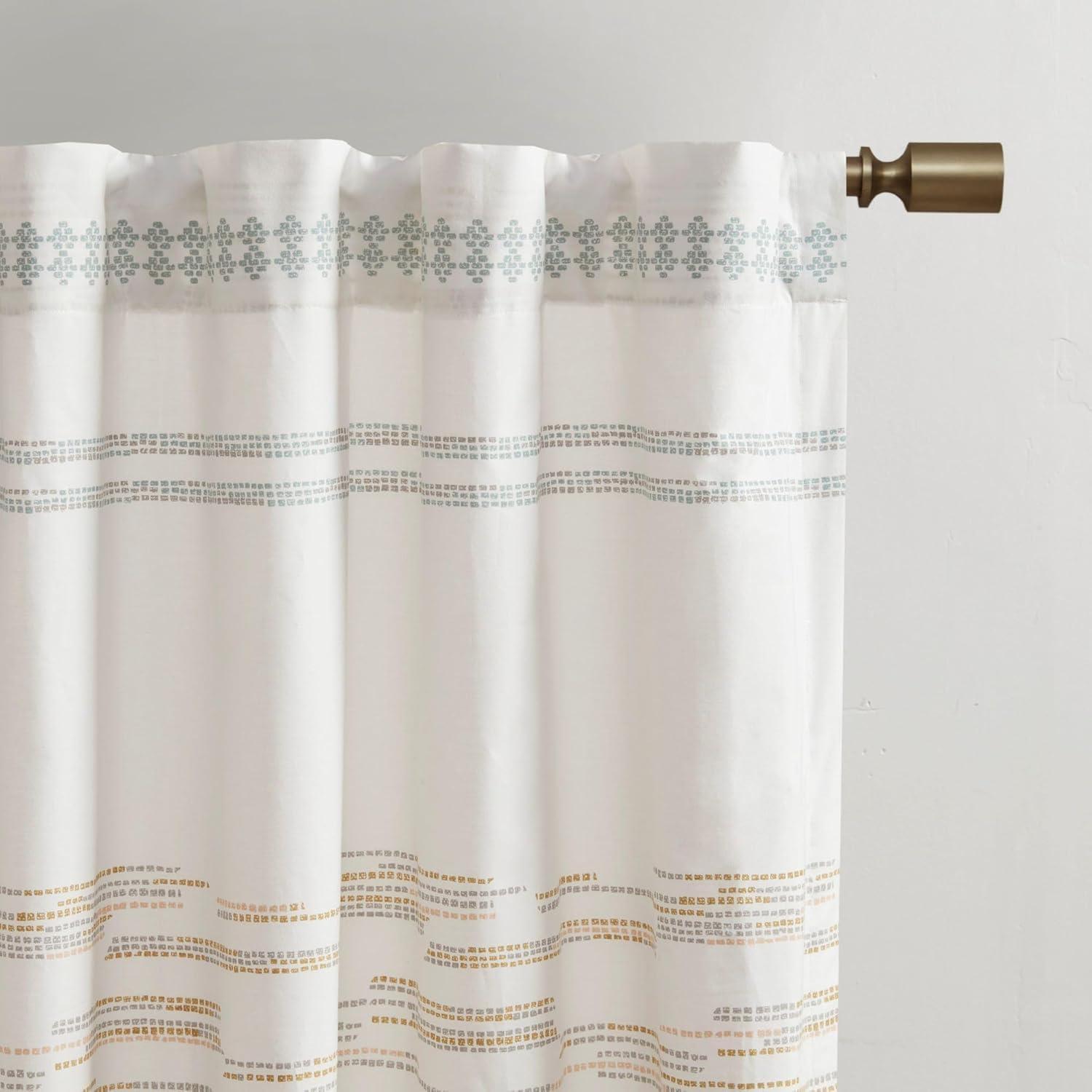 INK+IVY Nea 100% Cotton Printed Single Curtain Panel with Tassel Trim and Lining