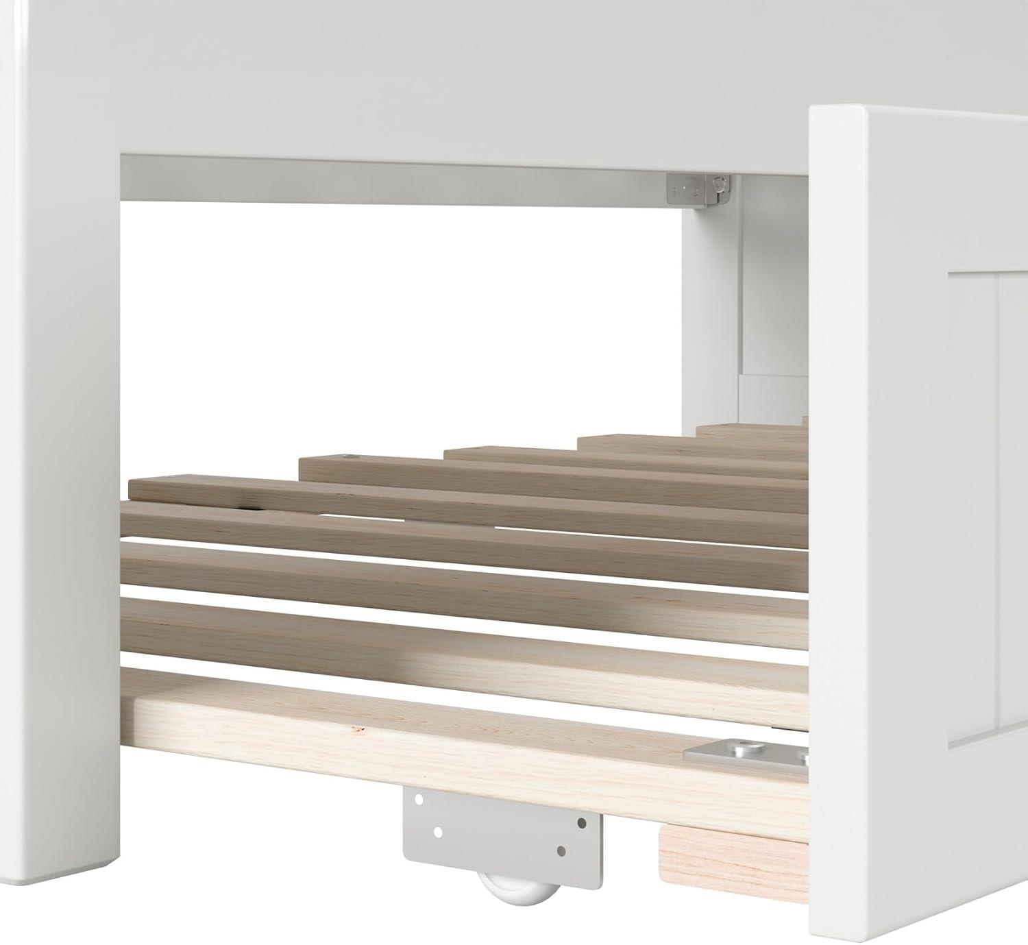 AFI Cambridge Twin Wood Daybed with Twin Size Trundle in White