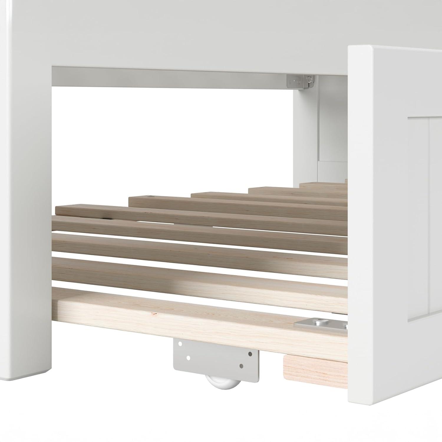 AFI Cambridge Twin Wood Daybed with Twin Size Trundle in White