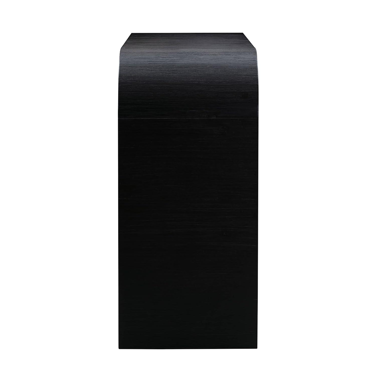 Maklaine Contemporary 31.9"H Acacia Wood Console Table in Black
