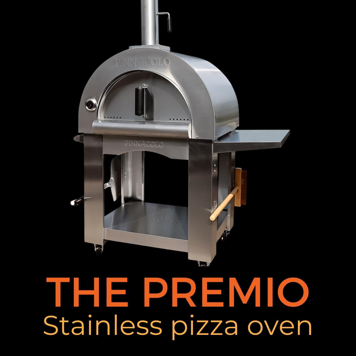 PREMIO Stainless Steel Wood-Fired Outdoor Pizza Oven with Accessories