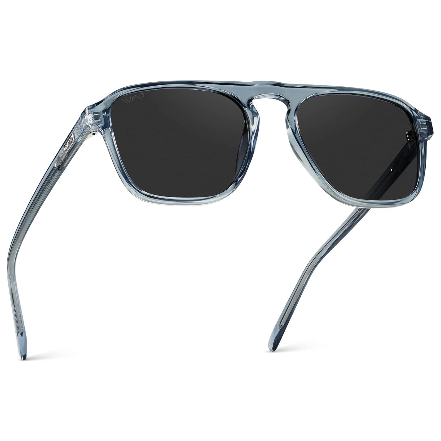 WMP Eyewear Aviator Single Bridge Square Polarized Sunglasses