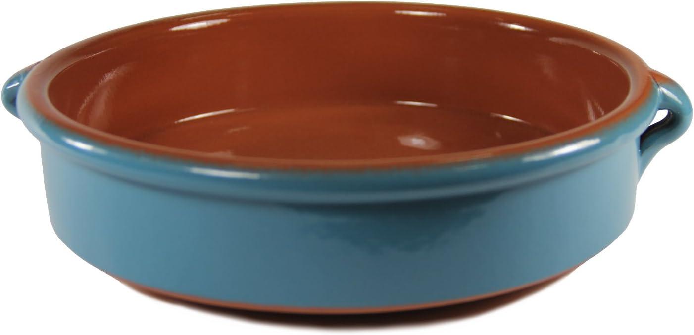 Mediterranean Blue Terra Cotta Cazuela, Round - 9.5 Inch