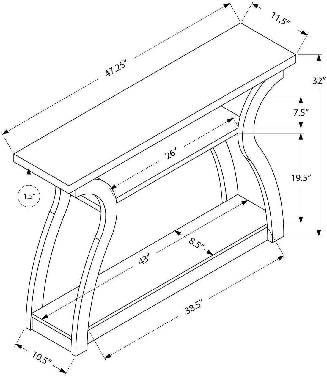 Monarch Specialties Accent Table, Console, Entryway, Narrow, Sofa, Bedroom, Brown Laminate