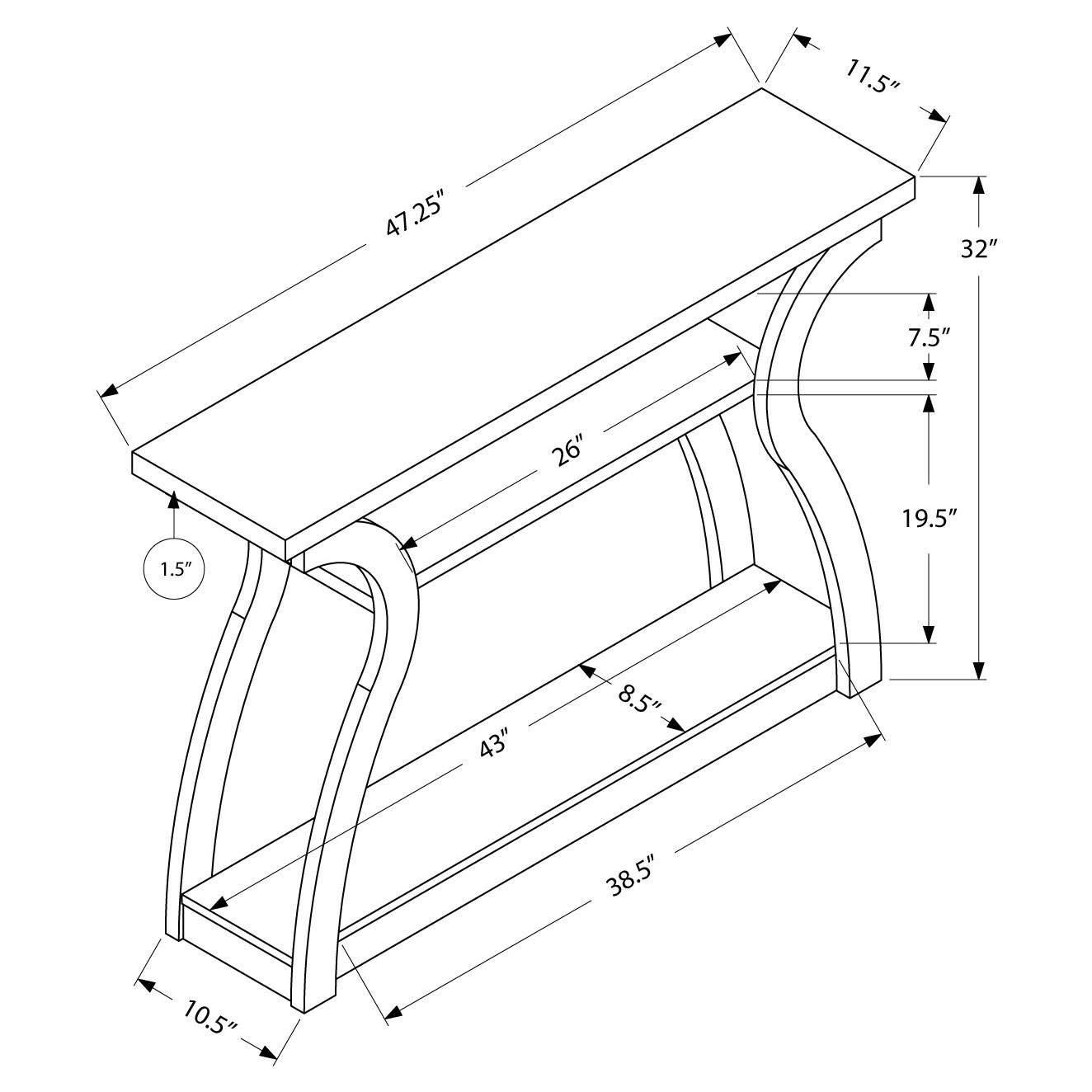 Monarch Specialties Accent Table, Console, Entryway, Narrow, Sofa, Bedroom, Brown Laminate