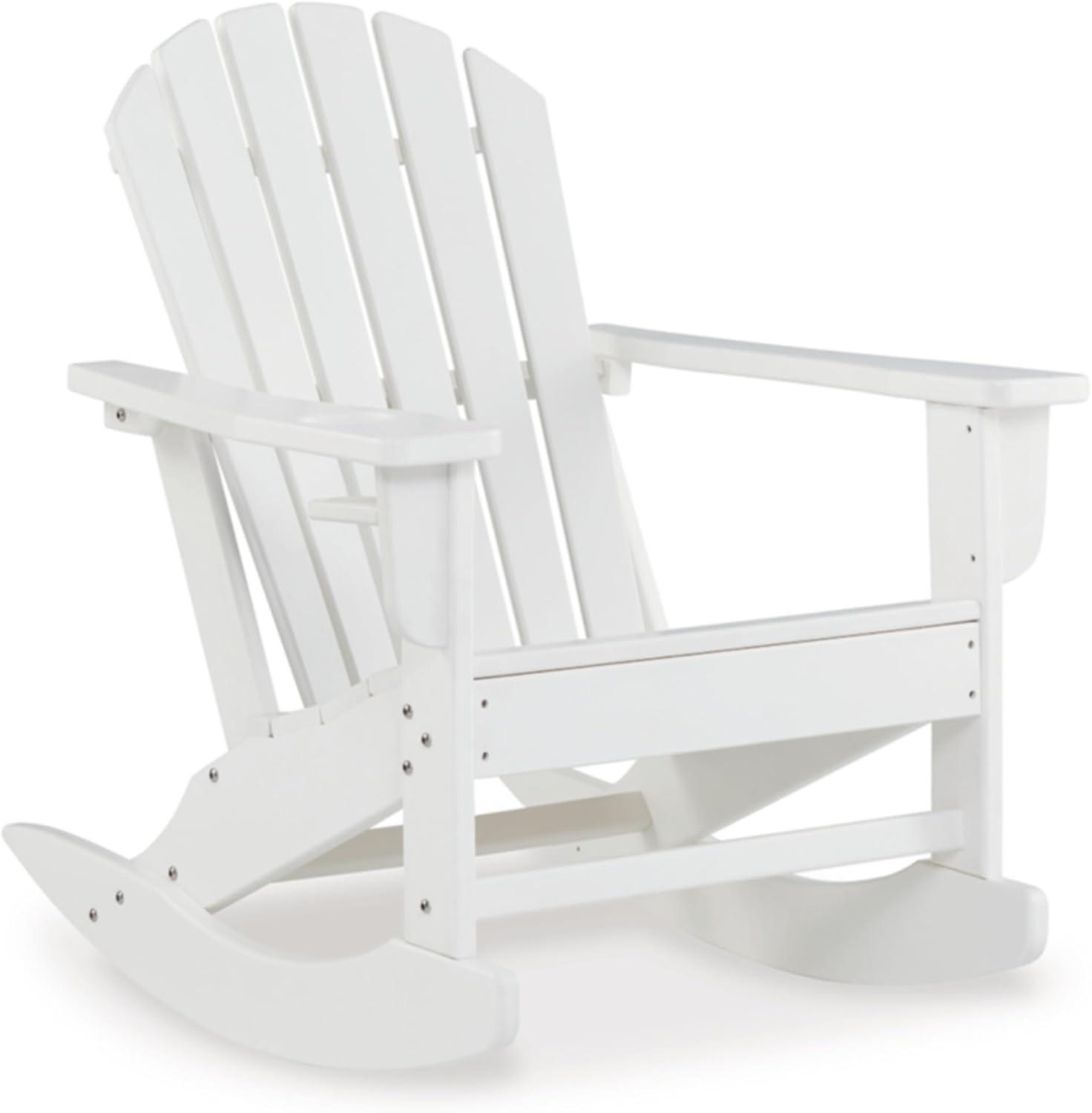 White High-Density Polyethylene Adirondack Rocking Chair