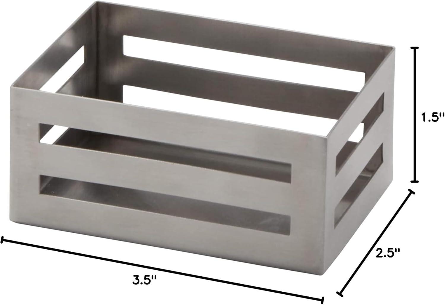 Satin Finish Stainless Steel Rectangular Sugar Packet Crate