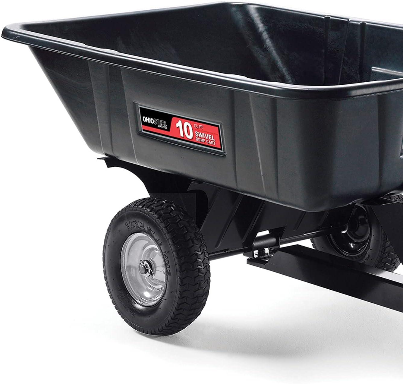Ohio Steel 3040P-SD 10 Cubic Foot Poly Swivel Tractor & Mower Dump Cart