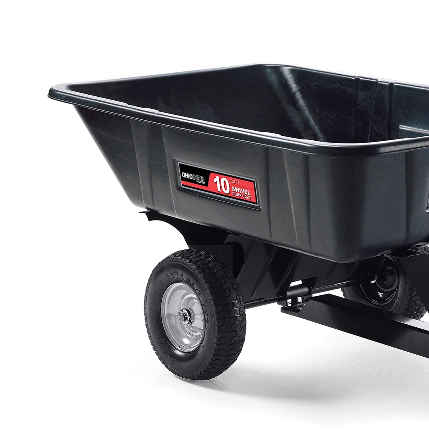 Ohio Steel 3040P-SD 10 Cubic Foot Poly Swivel Tractor & Mower Dump Cart