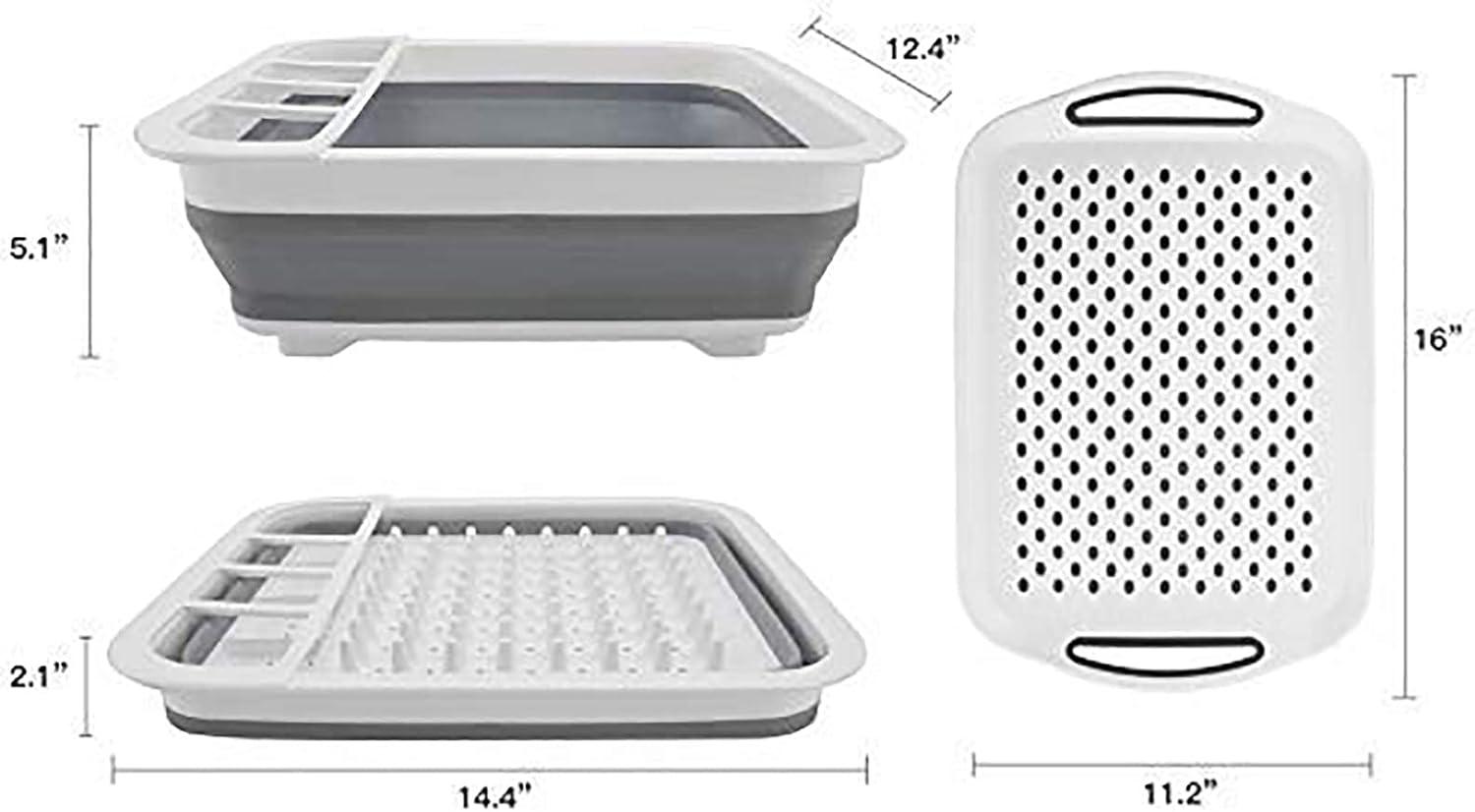 Collapsible Dish Rack Storage Rack Cutlery Rack Space Saving for Kitchen counter RV Campers Travel Trailer