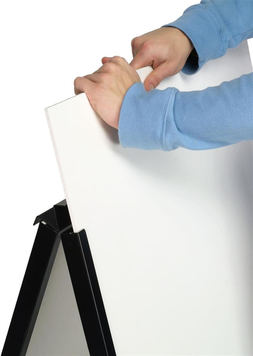 Black Finish Steel Sidewalk Sign Frame, 30-3/8 x 43 x 25-1/4-Inch, Double-Sided, A-Frame Style, for Outdoor Use