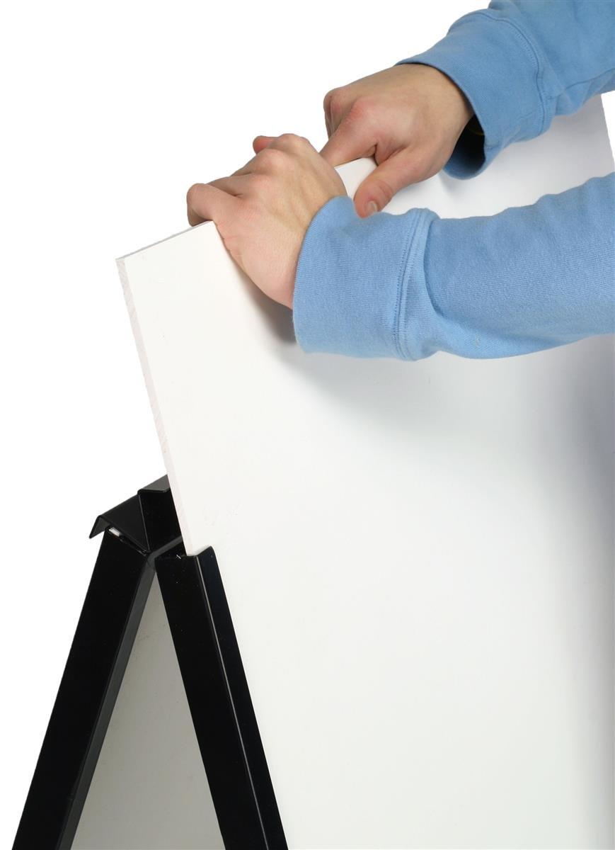 Black Finish Steel Sidewalk Sign Frame, 30-3/8 x 43 x 25-1/4-Inch, Double-Sided, A-Frame Style, for Outdoor Use