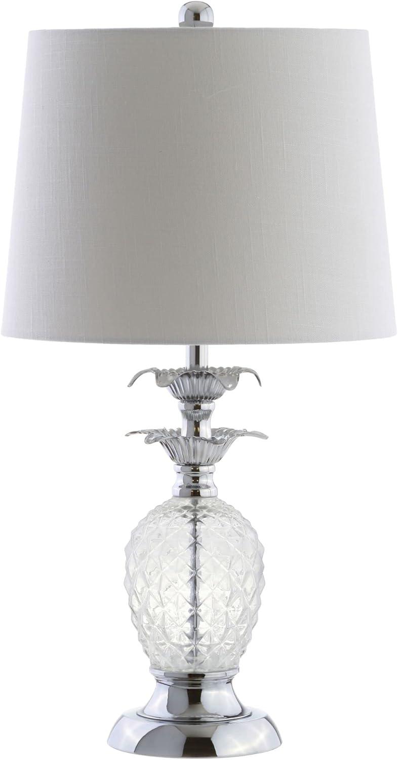 24" Silver Glass Table Lamp with 3-Way Switch