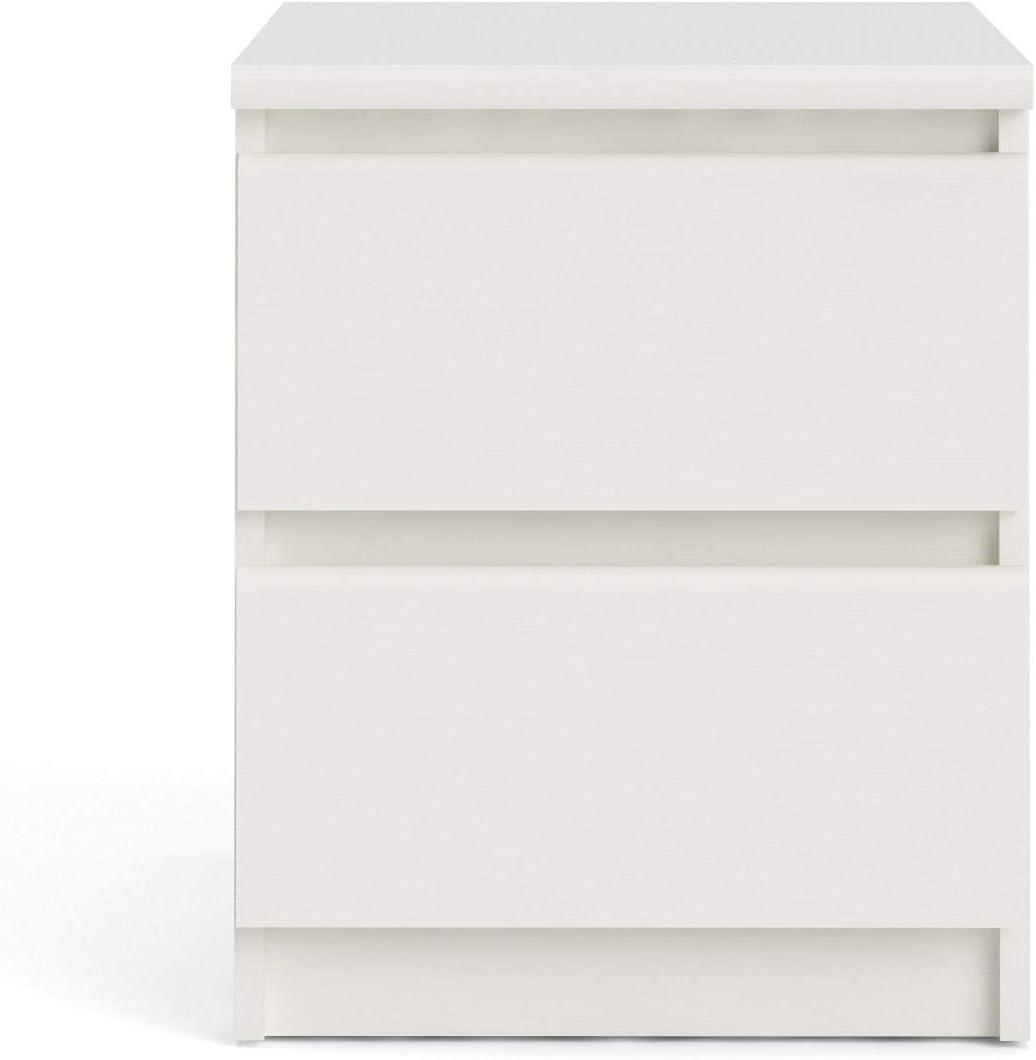 Scottsdale 2 Drawer Nightstand for Bedroom, White Woodgrain