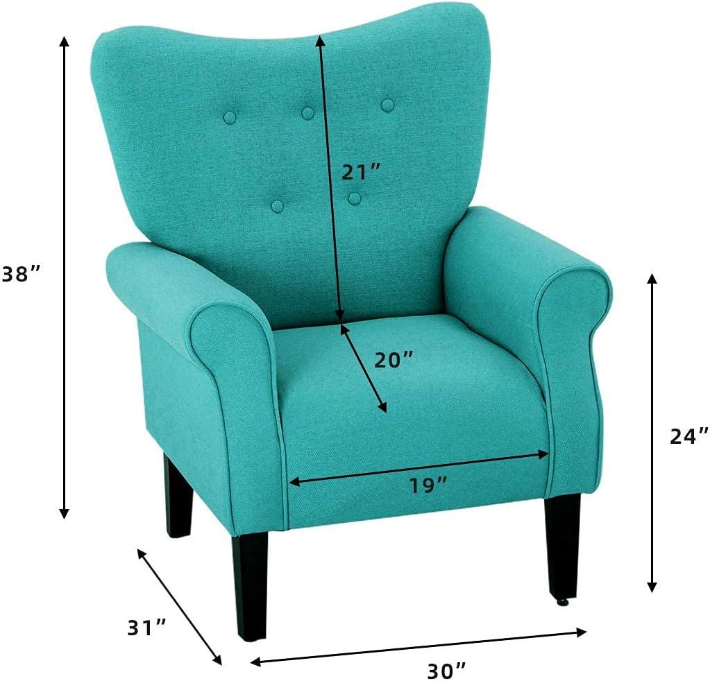 BELLEZE Accent Chair Armchair for Living Room - Allston (Mallard Teal)