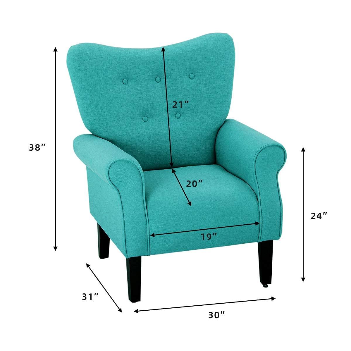 BELLEZE Accent Chair Armchair for Living Room - Allston (Mallard Teal)