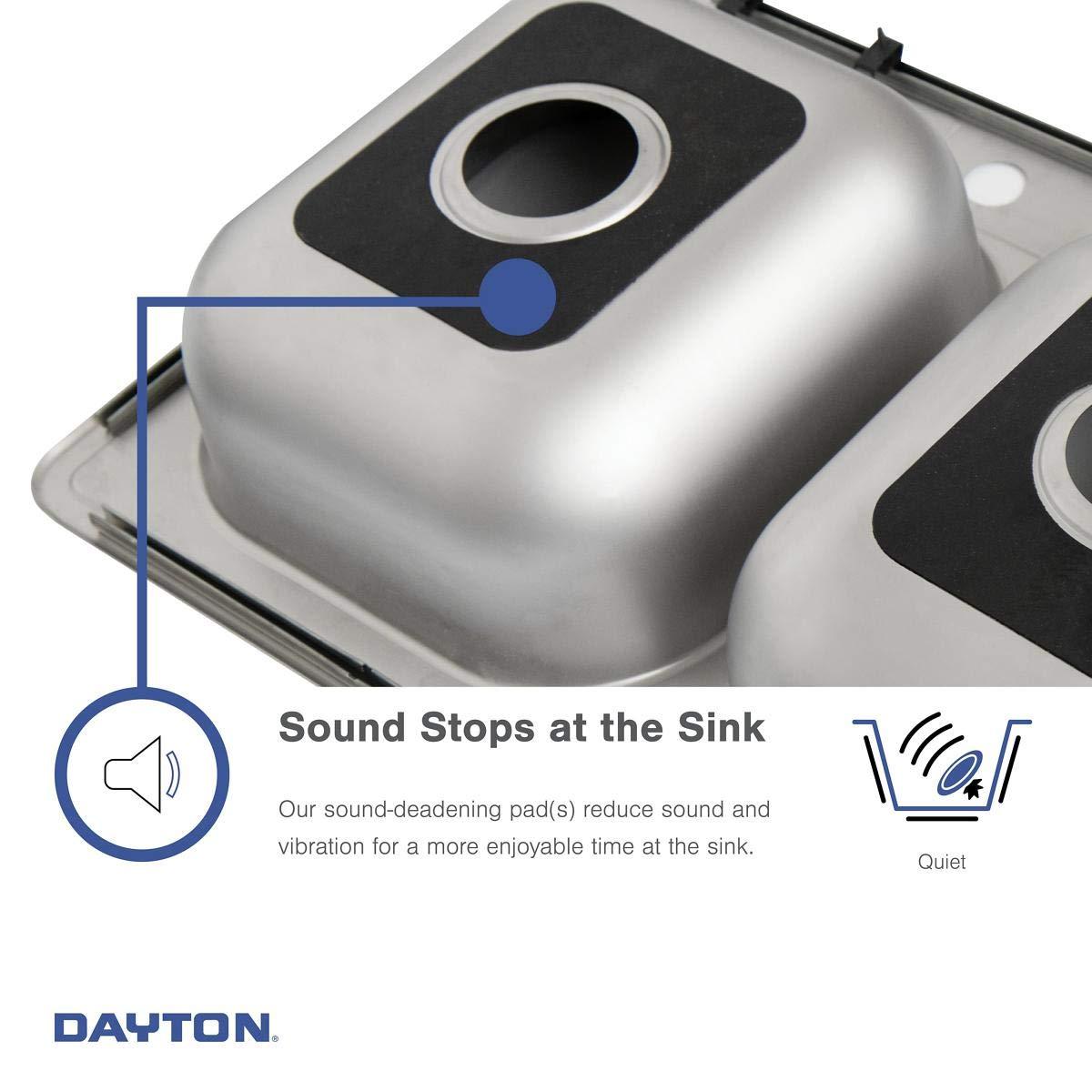 Dayton D125223 Single Bowl Drop-in Stainless Steel Sink, , 25 x 22 22 Gauge 3 Faucet Holes