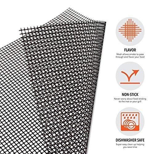 Heavy Duty Black Nonstick Mesh Grill Mats Set of 3