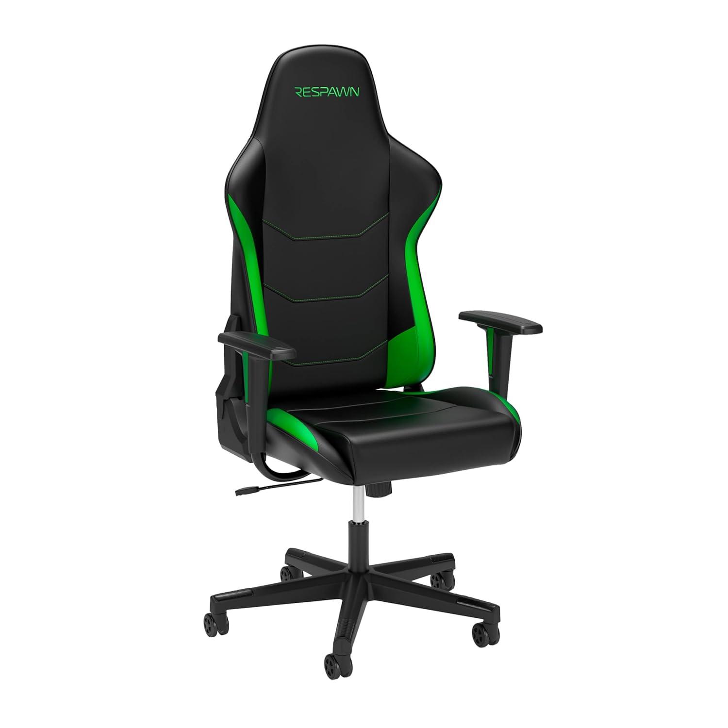 RESPAWN 110 Gaming Chair - Gamer Chair PC Computer Chair, Ergonomic Gaming Chairs, Office Chair with Integrated Headrest, Gaming Chair for Adults 135 Degree Recline with Angle Lock