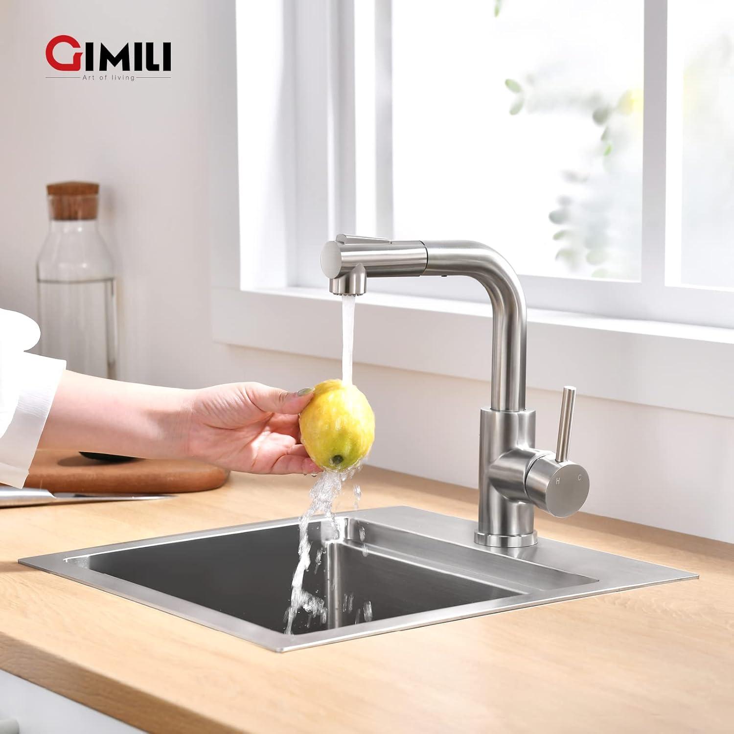 Brushed Nickel Single Handle Pull-Out Spray Kitchen Faucet