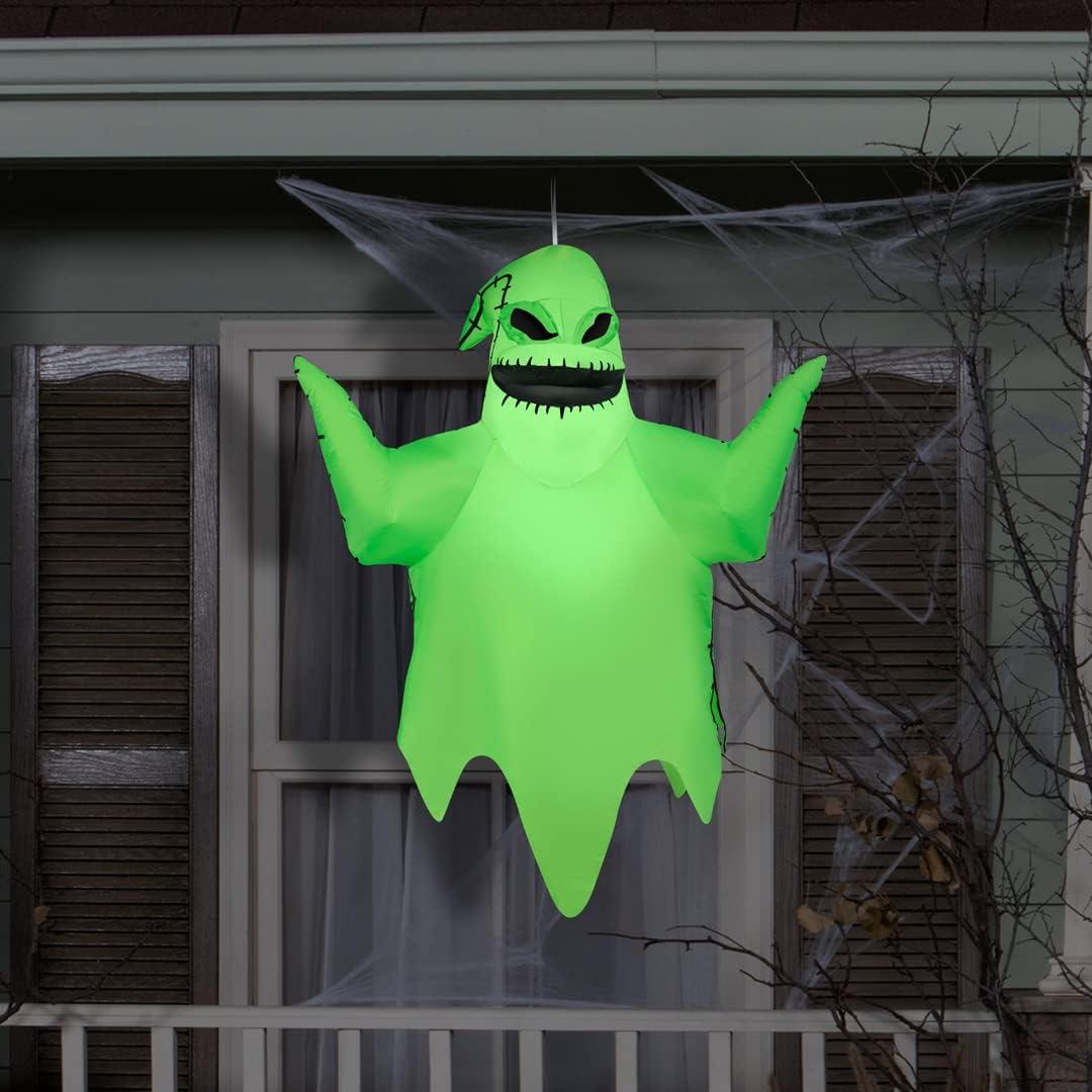 Gemmy Airblown Inflatable Hanging Oogie Boogie, 4 ft Tall, Green