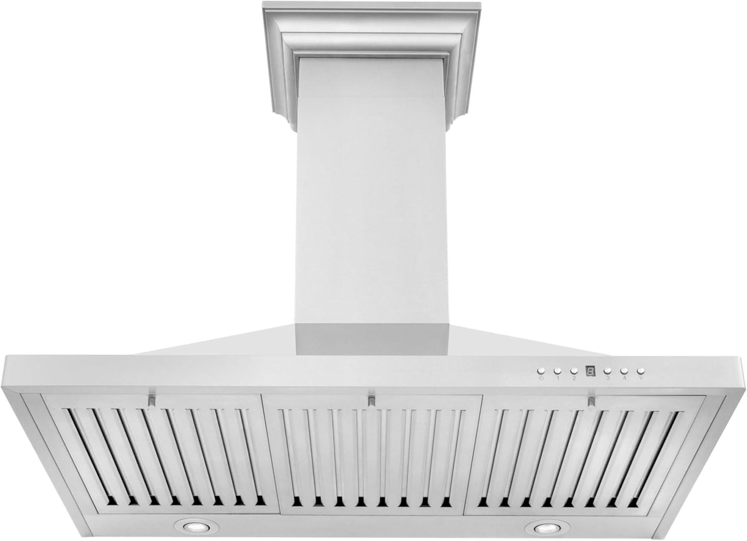 ZLINE 30 in. Convertible Vent Wall Mount Range Hood in Stainless Steel W/ Crown Molding (KBCRN-30)