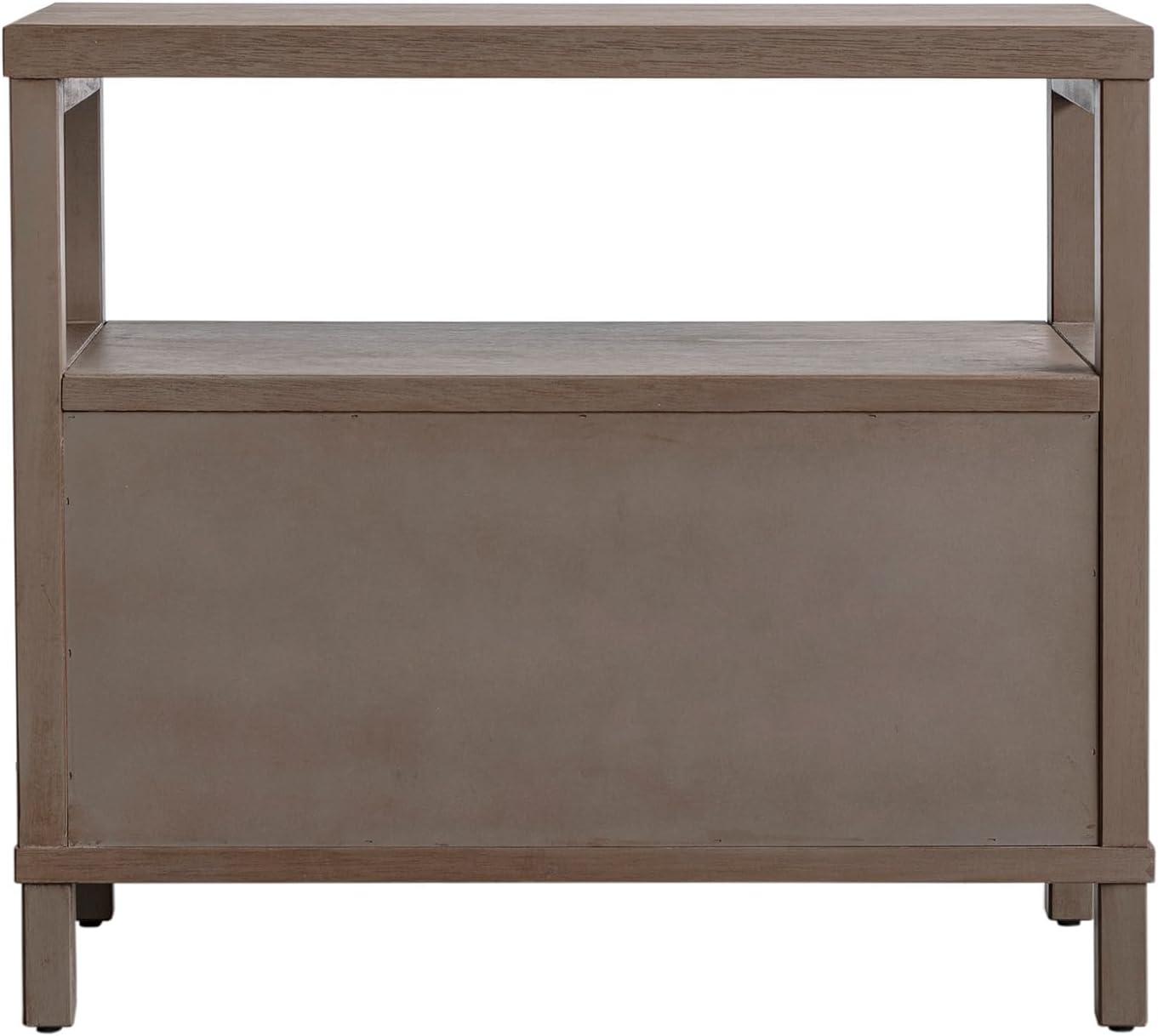 Warm Brown Bayur Wood 2-Drawer Nightstand with Open Shelf