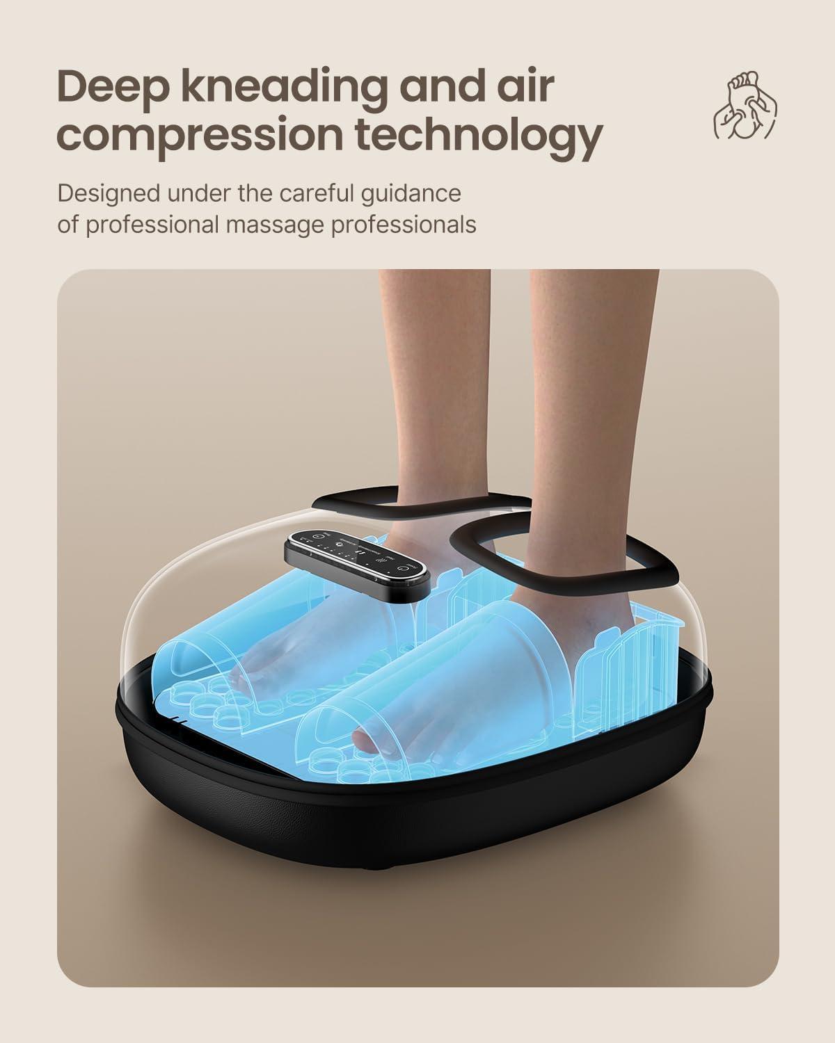 Renpho Shiatsu Foot Massager with Heat for Tired Foot Blood Circulation up to size 11, Black,Fathers Day & Birthday Gifts for Mom Dad Men