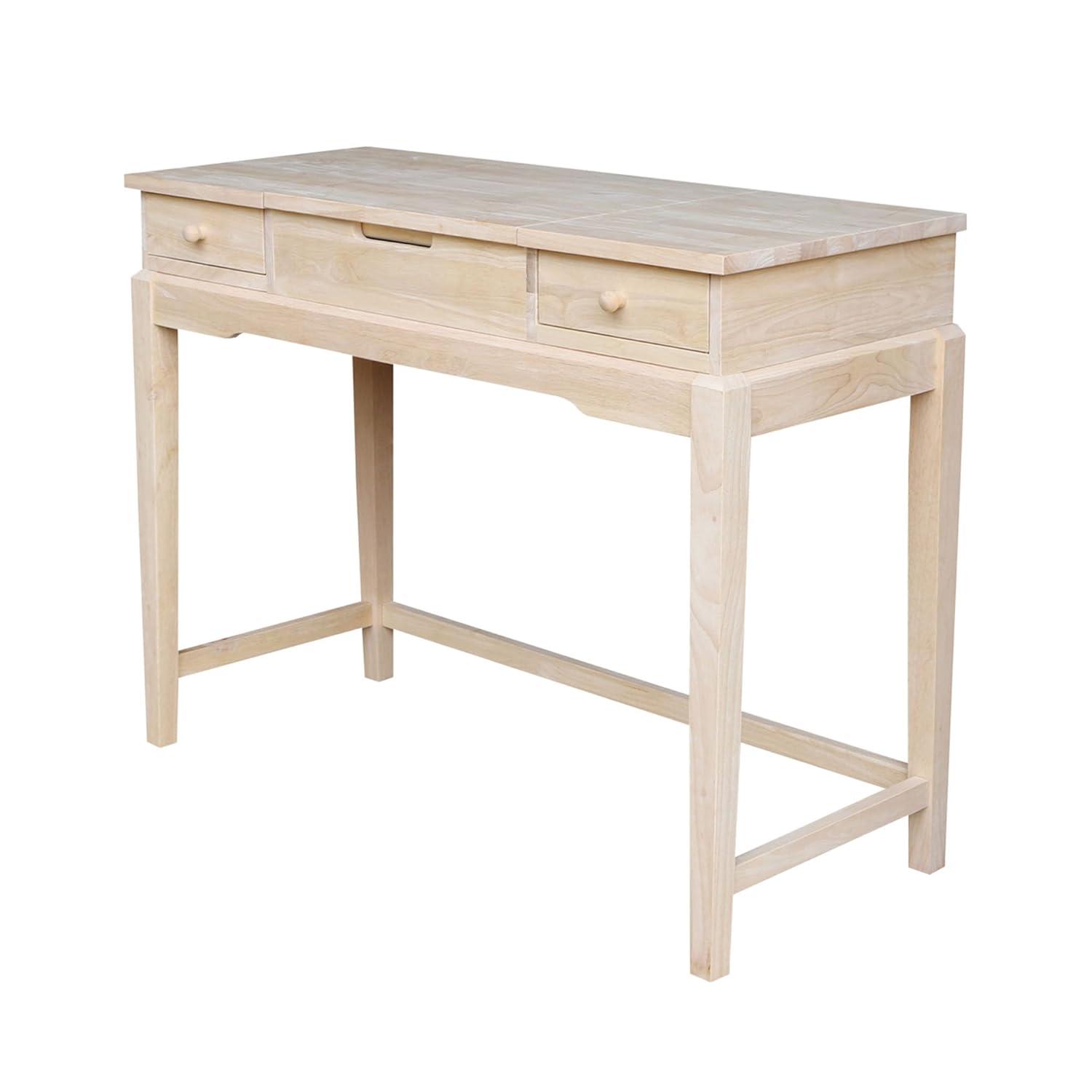 Alexandria Vanity Table with Vanity Bench Unfinished - International Concepts