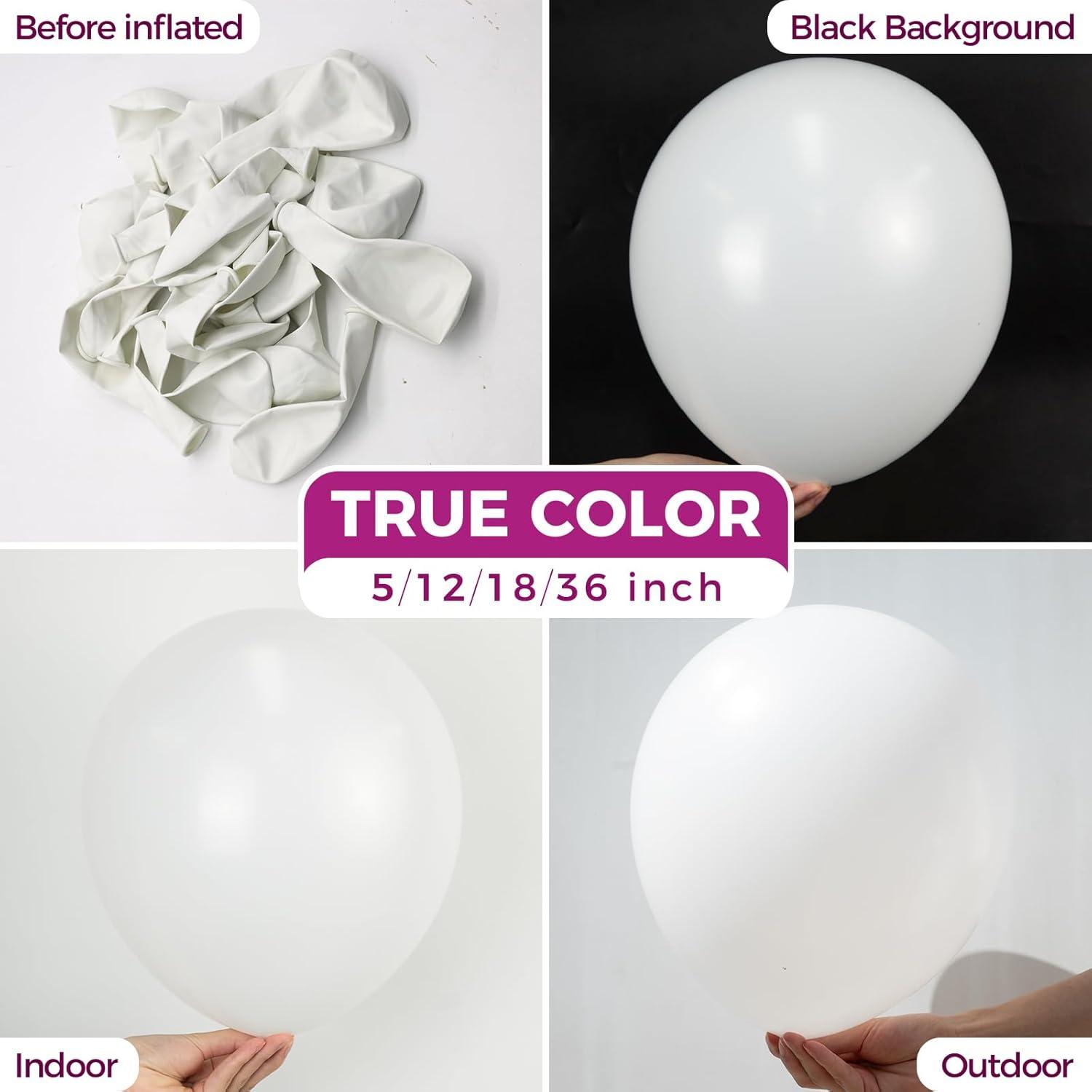 Treasures Gifted White Balloons - 12 Inch Latex Balloons - 100 Pack