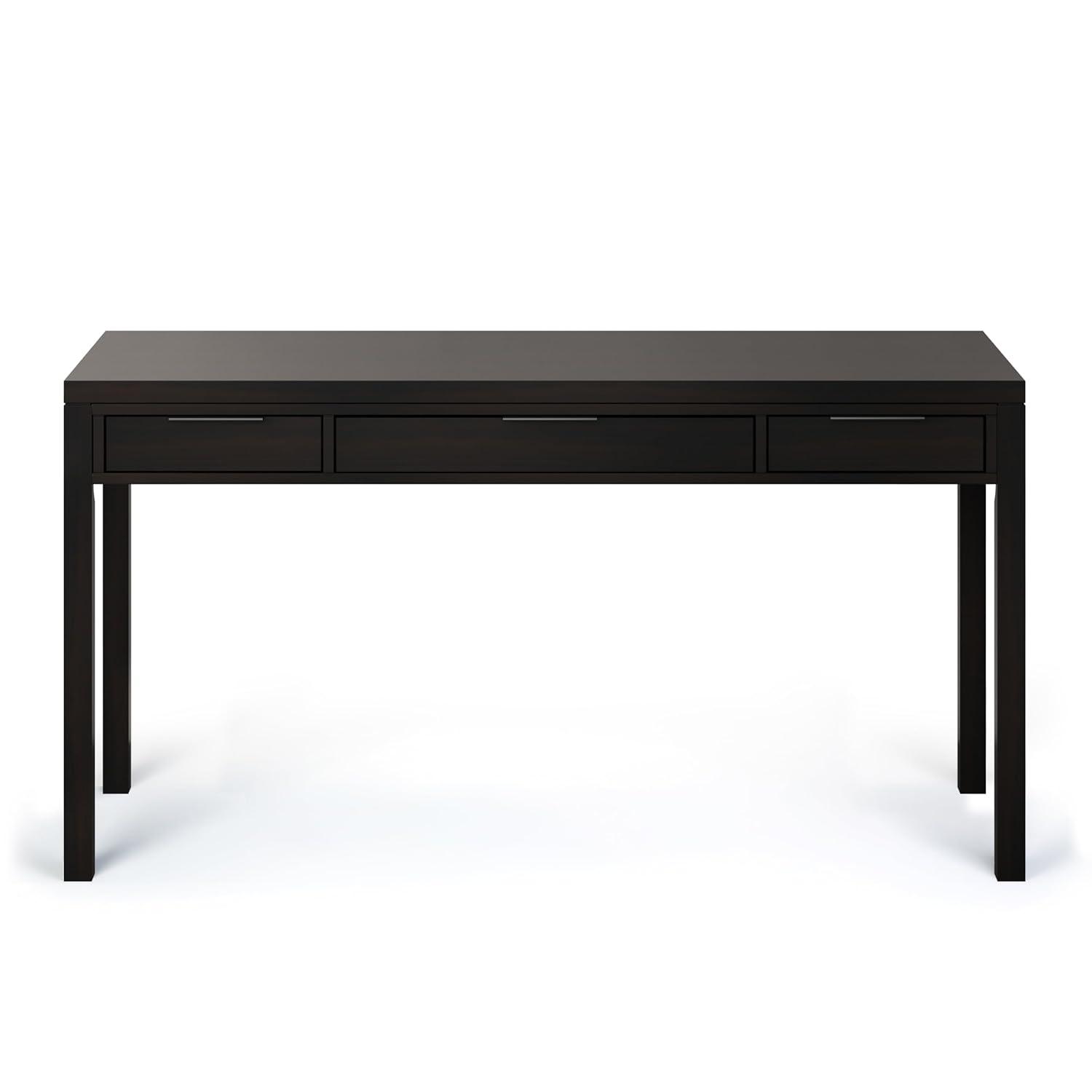 Simpli Home Hollander SOLID WOOD Contemporary 60 inch Wide Desk in Warm Walnut Brown