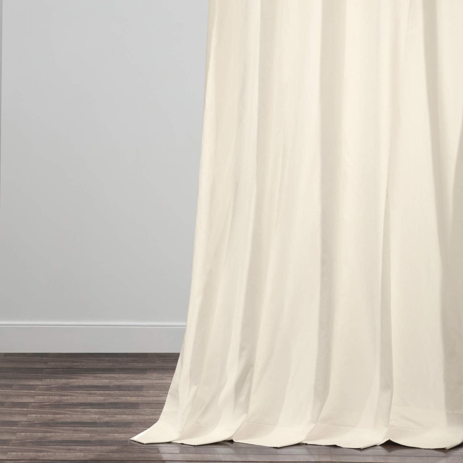 Fresh Popcorn Off-White Cotton Pleated Sheer Curtain Panel