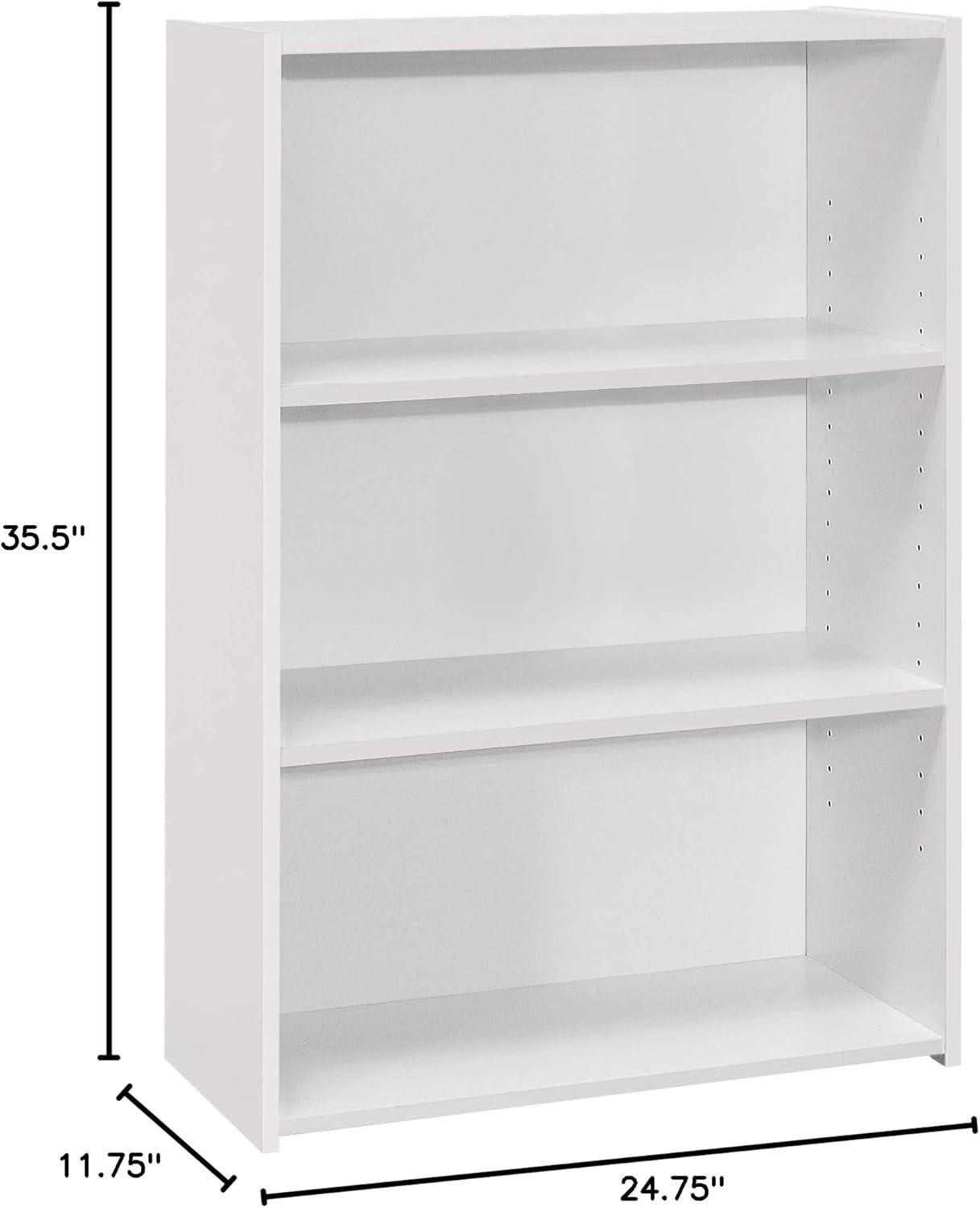 Bookshelf Bookcase 4 Tier 36"H Office Bedroom Laminate White